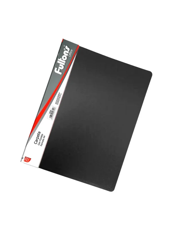 Carpeta con funda A4 20 fundas vinilo negro Fultons